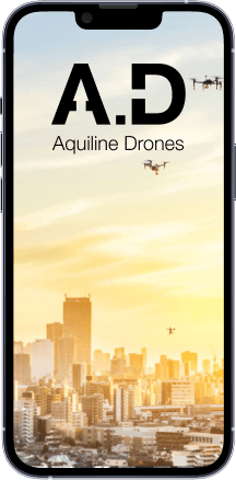 Smartphone screen with a drone flying over the sea heading towards an island.
